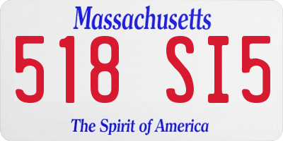 MA license plate 518SI5