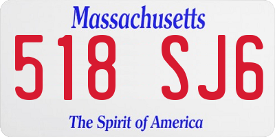 MA license plate 518SJ6