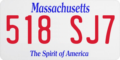 MA license plate 518SJ7