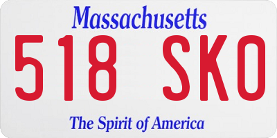 MA license plate 518SK0