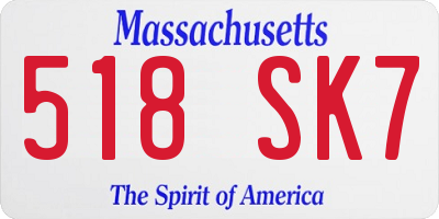 MA license plate 518SK7