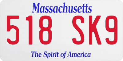 MA license plate 518SK9