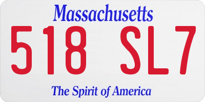 MA license plate 518SL7