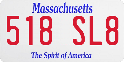 MA license plate 518SL8