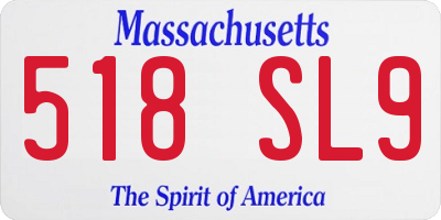 MA license plate 518SL9