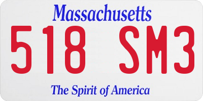 MA license plate 518SM3