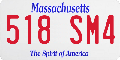 MA license plate 518SM4