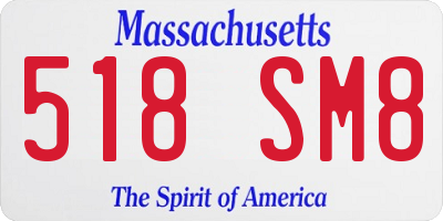 MA license plate 518SM8