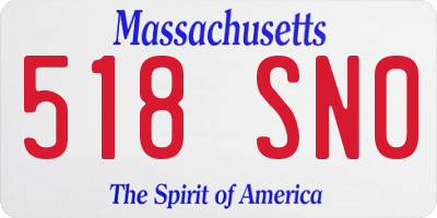 MA license plate 518SN0