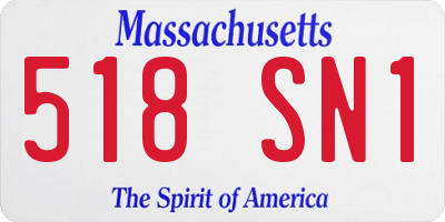 MA license plate 518SN1