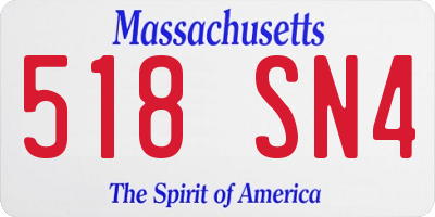 MA license plate 518SN4