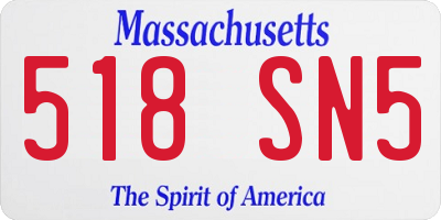 MA license plate 518SN5