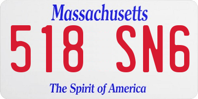 MA license plate 518SN6