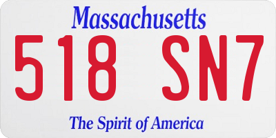 MA license plate 518SN7