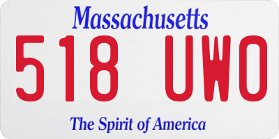 MA license plate 518UW0