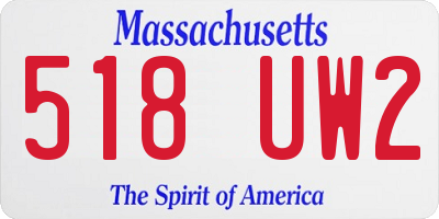 MA license plate 518UW2