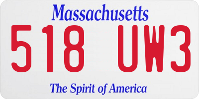 MA license plate 518UW3