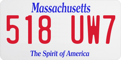 MA license plate 518UW7