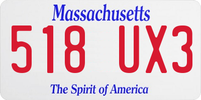 MA license plate 518UX3