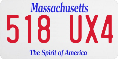 MA license plate 518UX4
