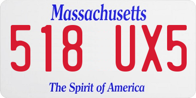 MA license plate 518UX5
