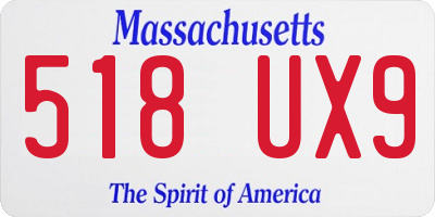 MA license plate 518UX9