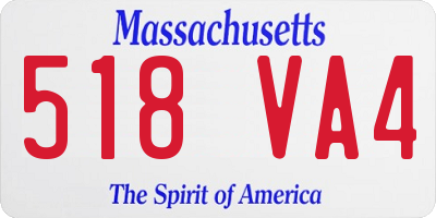 MA license plate 518VA4
