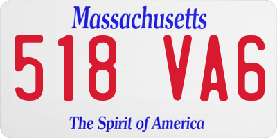 MA license plate 518VA6
