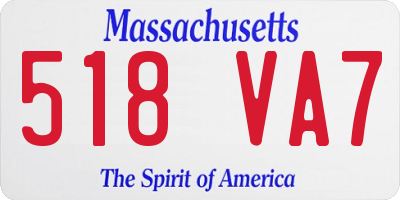 MA license plate 518VA7