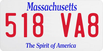 MA license plate 518VA8