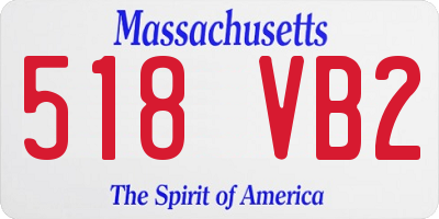 MA license plate 518VB2