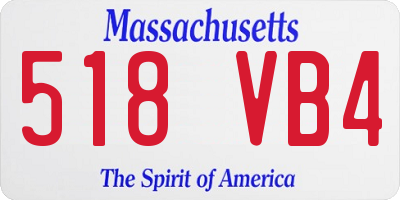 MA license plate 518VB4
