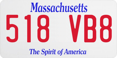 MA license plate 518VB8