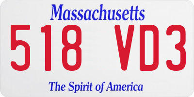 MA license plate 518VD3