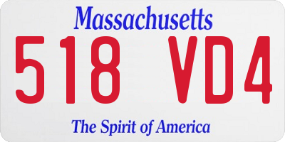 MA license plate 518VD4