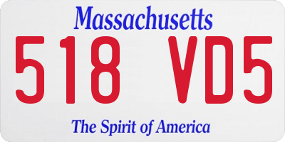 MA license plate 518VD5