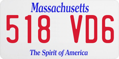 MA license plate 518VD6