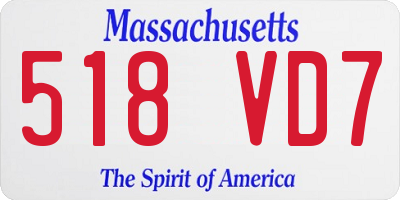 MA license plate 518VD7