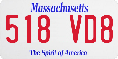 MA license plate 518VD8