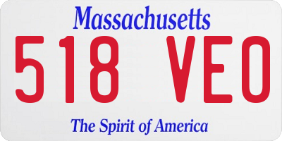 MA license plate 518VE0