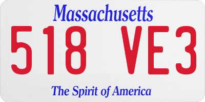 MA license plate 518VE3