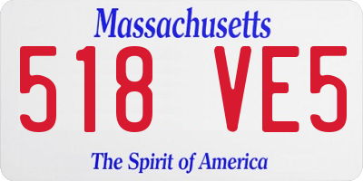 MA license plate 518VE5