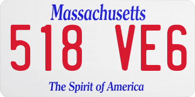 MA license plate 518VE6