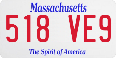 MA license plate 518VE9