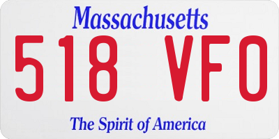 MA license plate 518VF0