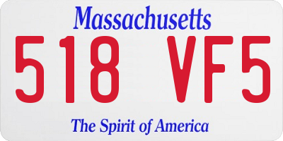 MA license plate 518VF5