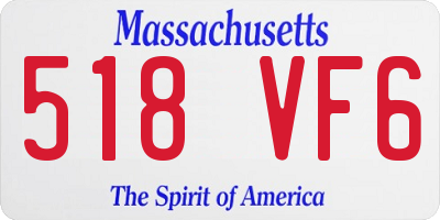 MA license plate 518VF6