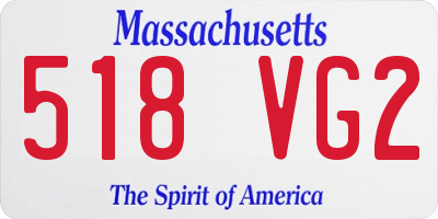 MA license plate 518VG2