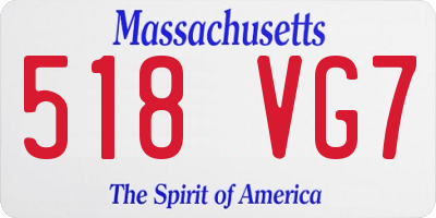 MA license plate 518VG7