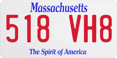 MA license plate 518VH8